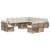 vidaXL Tuinbankenset 14 st Beige en Cr&egrave;me Wit poly rattan