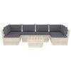 vidaXL 7-delige Loungeset met kussens pallet vurenhout