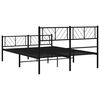 vidaXL Bedframe met hoofd- en voeteneinde metaal zwart 150x200 cm