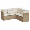 vidaXL 5-delige Loungeset met kussens poly rattan beige