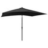 vidaXL Parasol met LED's en stalen paal 2x3 m zwart