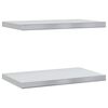 vidaXL Wandschappen 2 st 50x30 cm roestvrijstaal zilverkleurig
