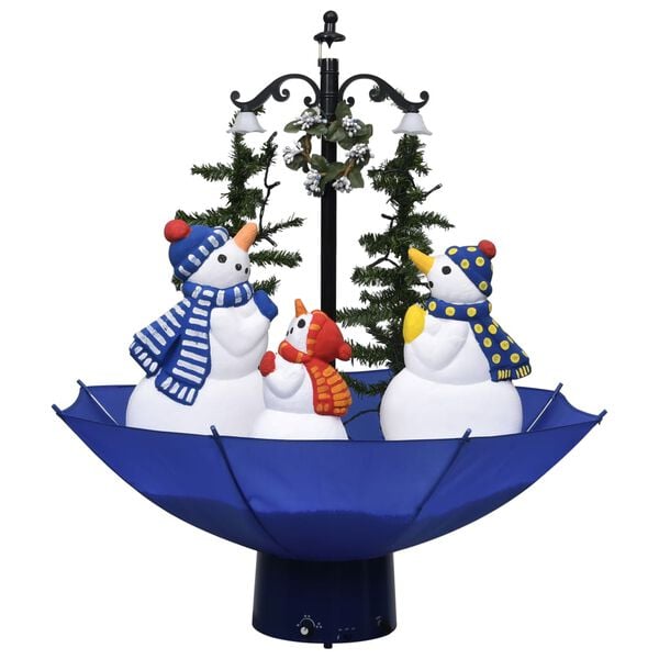 vidaXL Kerstboom sneeuwend met paraplubasis 75 cm PVC blauw