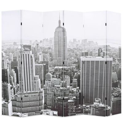 vidaXL Kamerscherm New York bij daglicht 228x170 cm zwart en wit