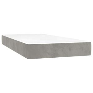 vidaXL Pocketveringmatras voor kinderen medium 80x160 cm fluweel lichtgrijs