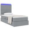 vidaXL Opbergbed met LED met matras Lichtgrijs 90 x 190 cm Polyester