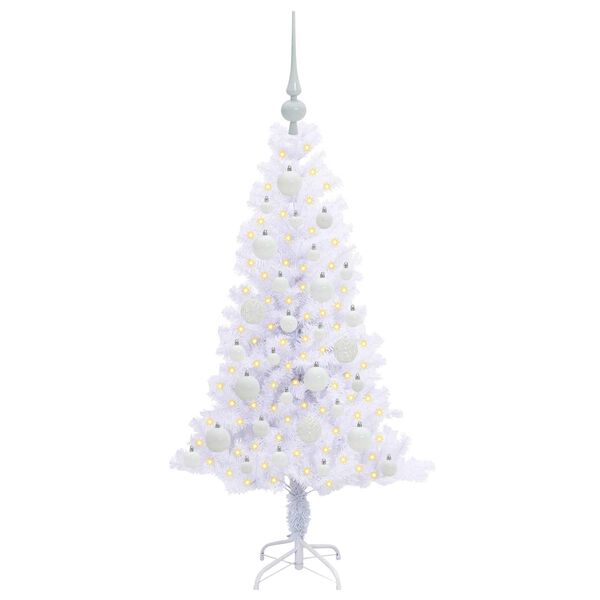 vidaXL Kunstkerstboom met 150 LED Wit 120 cm PVC en Staal