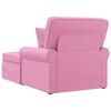 vidaXL Chaise Lounge met Rok met kussen Roze 91 x 157 x 91 cm Stof