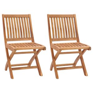 vidaXL Opklapbare stoelen, 2 stuks, massief teakhout
