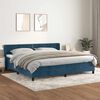 vidaXL Boxspring met matras fluweel donkerblauw 200x200 cm