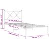 vidaXL Bedframe met hoofdbord metaal wit 90x190 cm