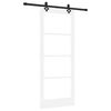 vidaXL Schuifdeur Wit 83 x 202 cm Massief grenenhout en glas