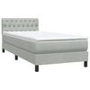 vidaXL Boxspring met matras en LED fluweel lichtgrijs 90x210 cm