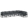 vidaXL Tuinbankenset 7 st Zwart Aluminium