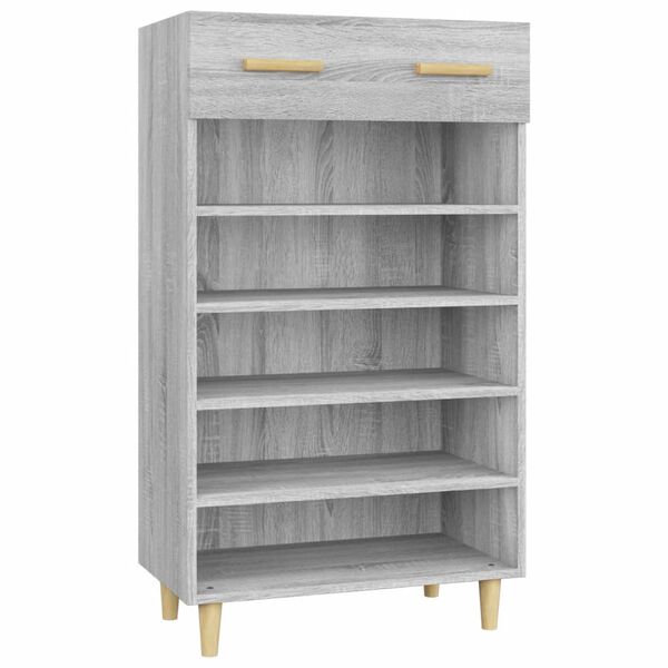 vidaXL Schoenenkast 60x35x105 cm bewerkt hout grijs sonoma eikenkleur