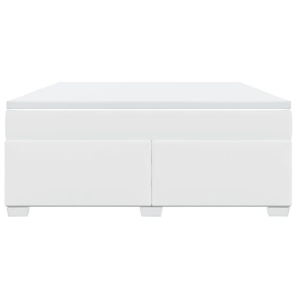 vidaXL Boxspring met matras kunstleer wit 180x200 cm