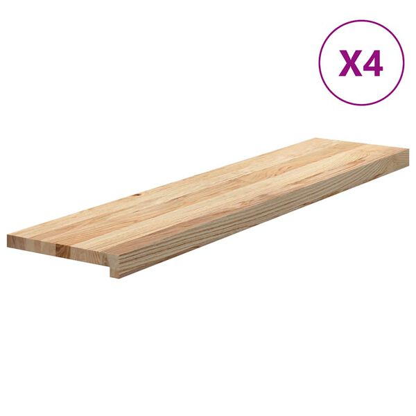vidaXL Traptreden 4 st 110x25x2 cm onbehandeld massief eikenhout