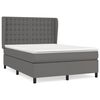 vidaXL Boxspring met matras kunstleer grijs 140x190 cm