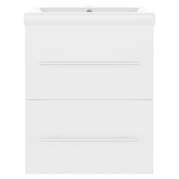 vidaXL Wastafelkast met ingebouwde wastafel bewerkt hout wit