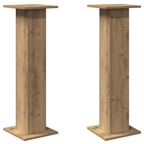 vidaXL Speakerstandaards 2 st 30x30x95 cm hout artisanaal eikenkleurig