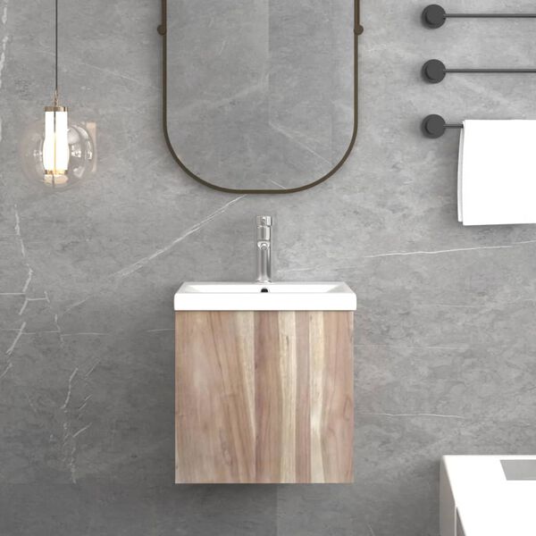 vidaXL Badkamerwandkast 41x38x40 cm massief teakhout