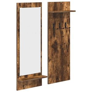 vidaXL Wandgemonteerde kapstok met plank Gerookt eiken 70 x 10 x 90 cm