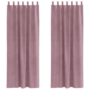 vidaXL Verduisterende gordijnen 2 pcs Donkerroze 140 x 245 cm Fluweel