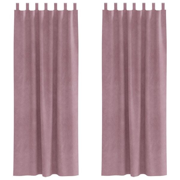 vidaXL Verduisterende gordijnen 2 pcs Donkerroze 140 x 245 cm Fluweel