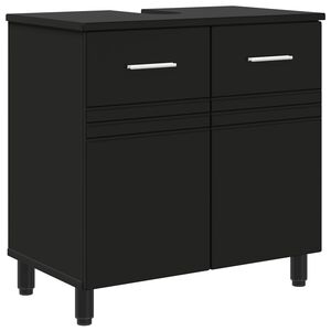 vidaXL Badkamer Waskom Zwart 60 x 35 x 60 cm Bewerkt hout