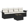 vidaXL Tuin Sofa Set met kussen 5 pcs Zwart en Crème poly rattan