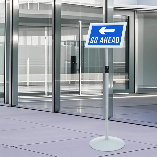 vidaXL Pedestal Posterstand Zilver 33 x 33 x 123 cm PVC en staal