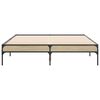 vidaXL Bedframe bewerkt hout metaal sonoma eikenkleurig 90x190 cm