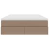 vidaXL Opslag bed met matras Cappuccino 140 x 190 cm Nep Leer