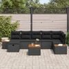 vidaXL Tuin Sofa Set met kussen 8 pcs Zwart Poly riet