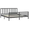 vidaXL Bedframe met hoofdbord massief hout grijs 200x200 cm