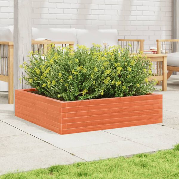 vidaXL Plantenbak 90x90x23 cm massief grenenhout wasbruin