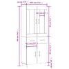 vidaXL Hoge kast 69,5x34x180 cm bewerkt hout wit