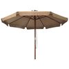 vidaXL Parasol met houten paal 330 cm taupe
