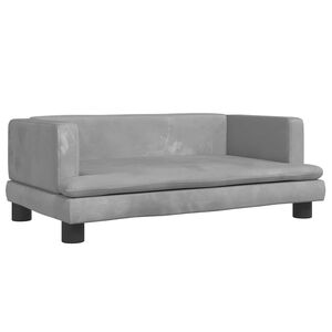 vidaXL Kinderbank 80x45x30 cm fluweel lichtgrijs