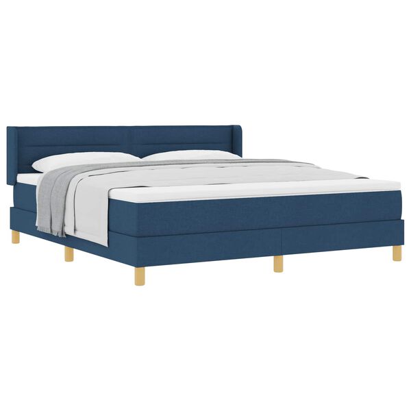 vidaXL Boxspringbed met matras met hoofdeinde Blauw 180 x 200 cm Stof