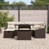vidaXL Tuin Sofa Set met kussen 7 pcs Bruin poly rattan