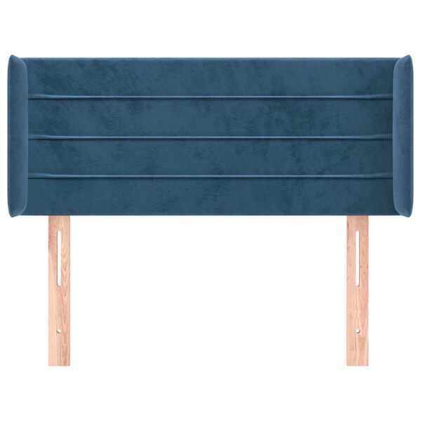 vidaXL Hoofdbord met randen 93x16x78/88 cm fluweel donkerblauw