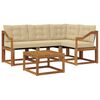 vidaXL Buiten bankenset met kussen 5 pcs Natuurlijk en Beige