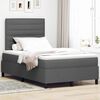 vidaXL Boxspring bed met matras met LED Donkergrijs 120 x 190 cm Stof