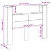 vidaXL Hoofdbord Kast met LED Betonkleurig 140 x 16,5 x 103,5 cm