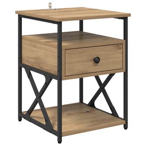 vidaXL Nachtkastje Artisan Eiken 40 x 42 x 55 cm Bewerkt hout