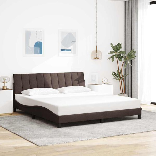 vidaXL Bedframe zonder matras "Hanko" stof donkerbruin 180x200 cm