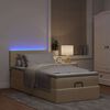 vidaXL Ottoman bed met matras en LED's 80x200cm stof cr&egrave;mekleurig