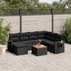 vidaXL 8-delige Loungeset met kussens poly rattan zwart