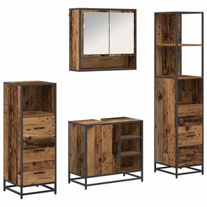 vidaXL Badkamermeubelset 4 st Oud Hout 65 x 33 x 60 cm Bewerkt hout